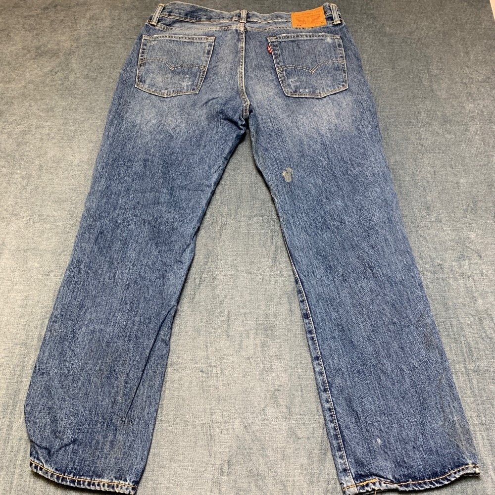 Levi's 514 Jeans Mens 36x30 Blue Denim Distressed Non Stretch Everyday Wear